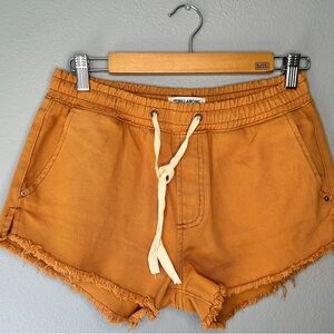 Billabong Coast Line Denim Short Orange Spice Small Frayed Women Petite Surf S